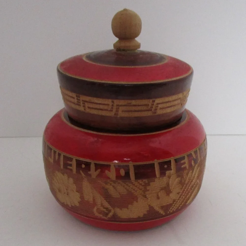 lathe turned wooden trinket box